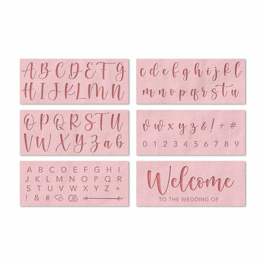 Wedding Stencils Set - Script Numbers, Letters, Symbols