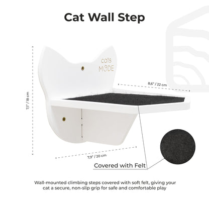 Wooden Cat Step - White