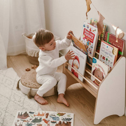 Wooden Montessori Bookshelf White