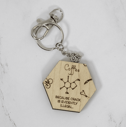 Wood Keychain | Caffeine