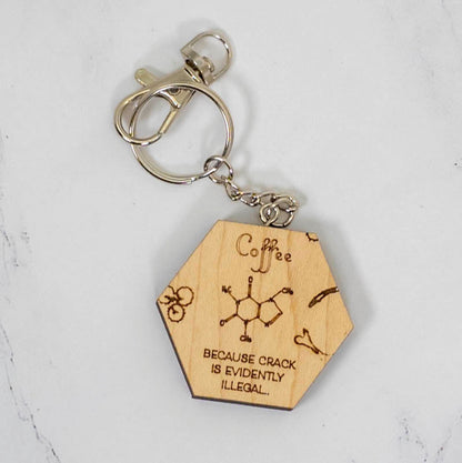 Wood Keychain | Caffeine