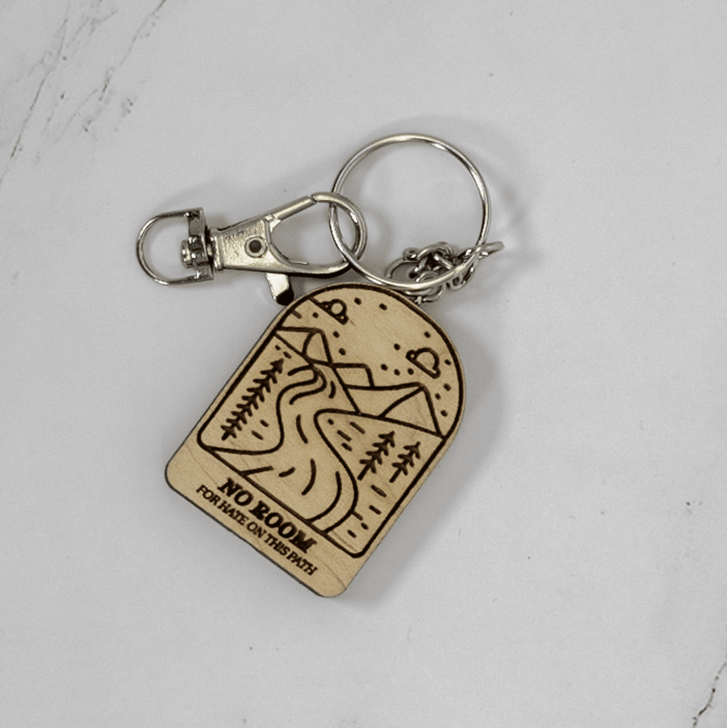 Wood Keychain | No Hate Trail - Arch