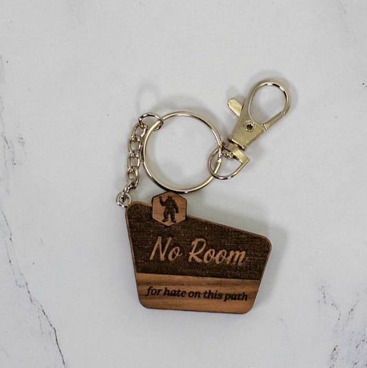 Wood Keychain | No Hate Trail - Sign