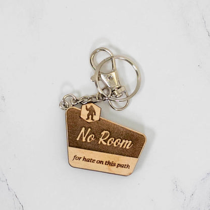 Wood Keychain | No Hate Trail - Sign
