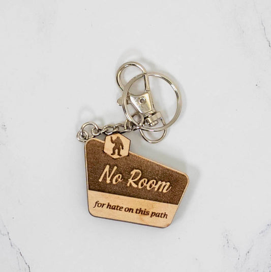 Wood Keychain | No Hate Trail - Sign