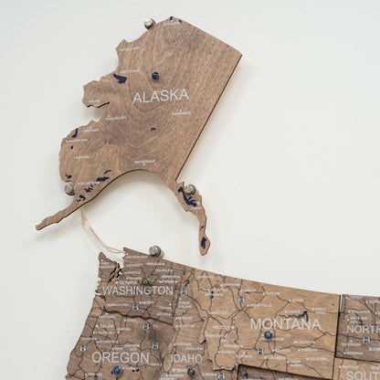 Wooden 3D LED Map of USA - Terra