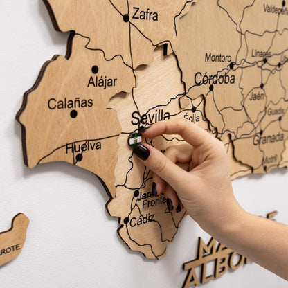 Wooden Map of Spain – Gold