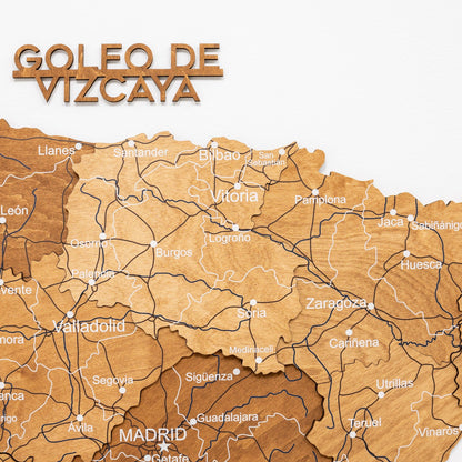 Wooden Map of Spain – Oak