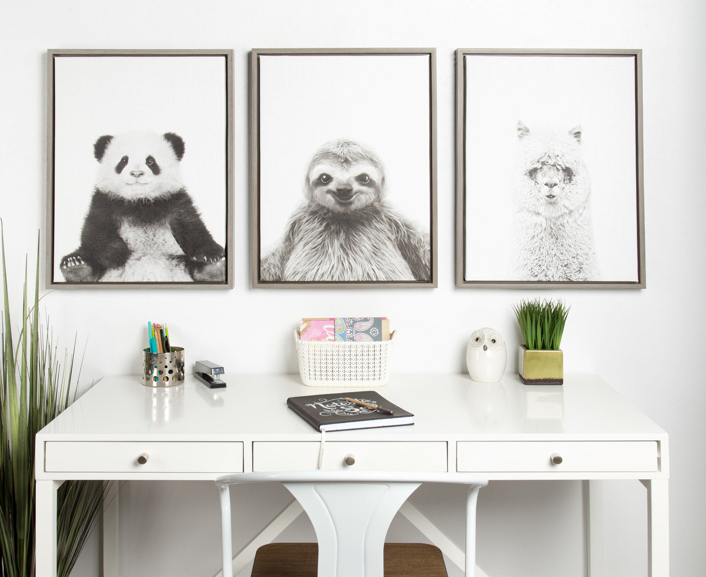 Sylvie Sloth Framed Canvas by Simon Te Tai