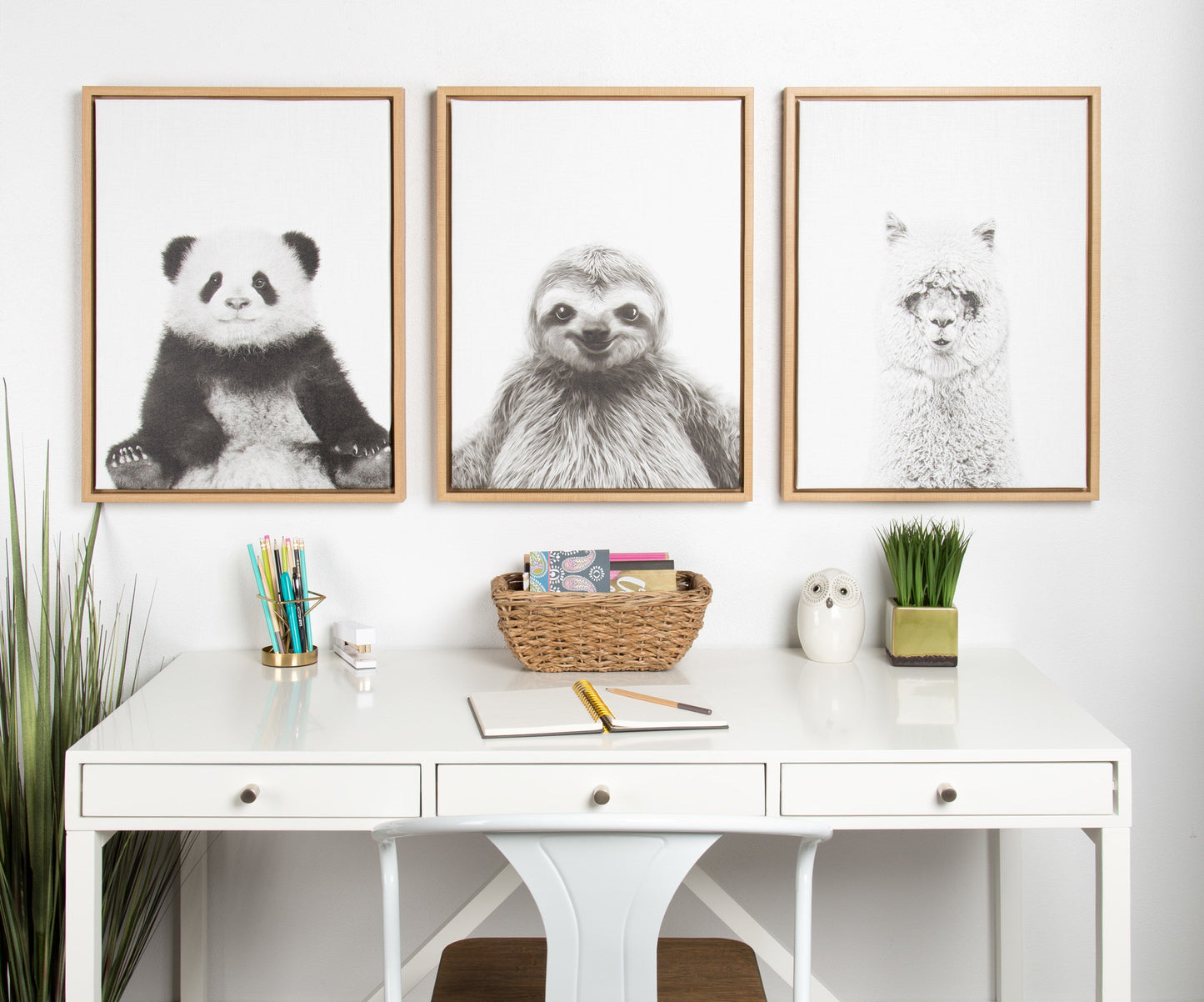 Sylvie Sloth Framed Canvas by Simon Te Tai