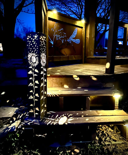XL Sunflower Under the Stars Solar Pillar | Multiple Sizes