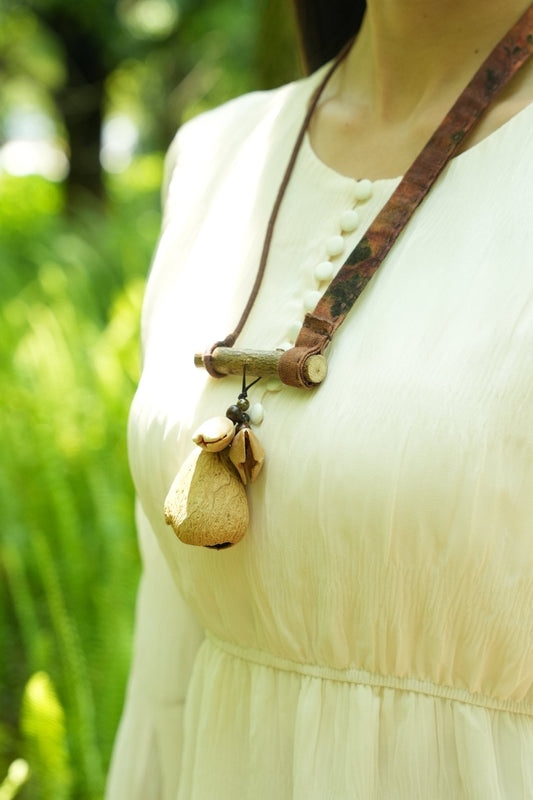 "Ancient Branch" Wood & Seed Necklace