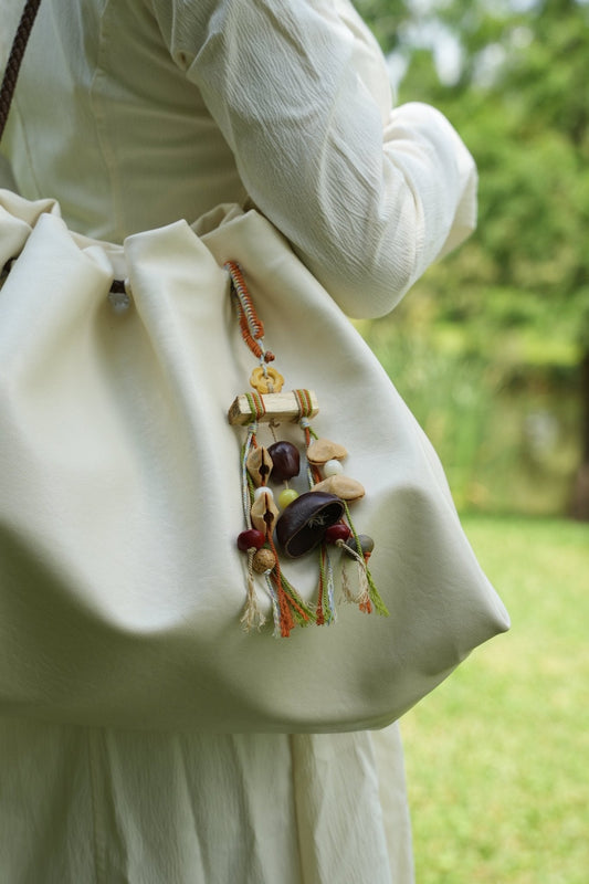 "Autumn Mobile" Wood Branch Flower Tassel