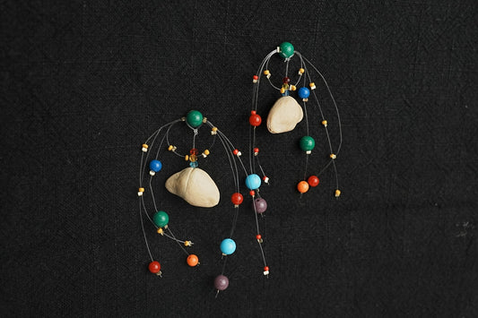 "Floating Carnival" Colorful Bead Seed Earrings