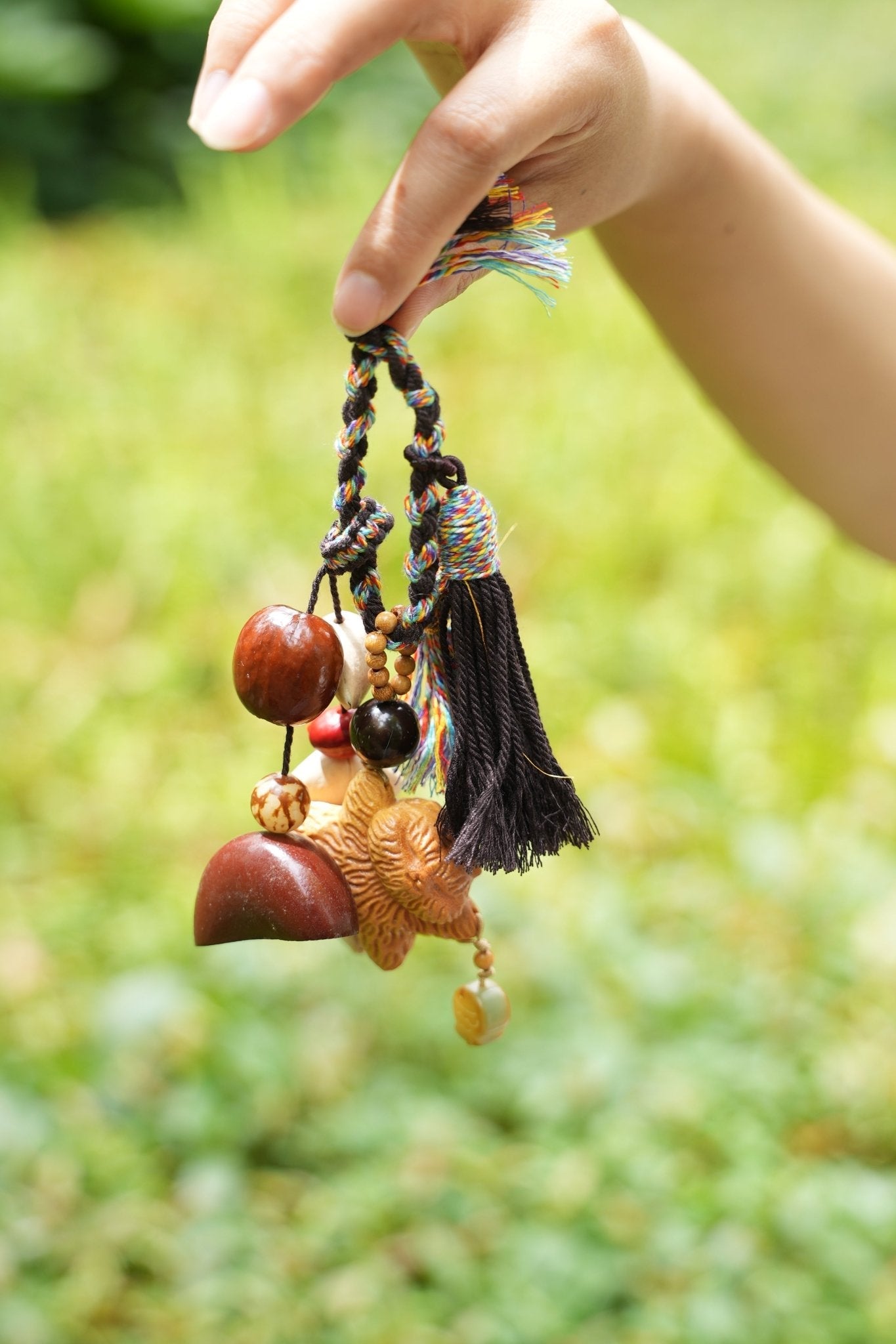 "Guardian Lion" Wood Carved Seed Charm