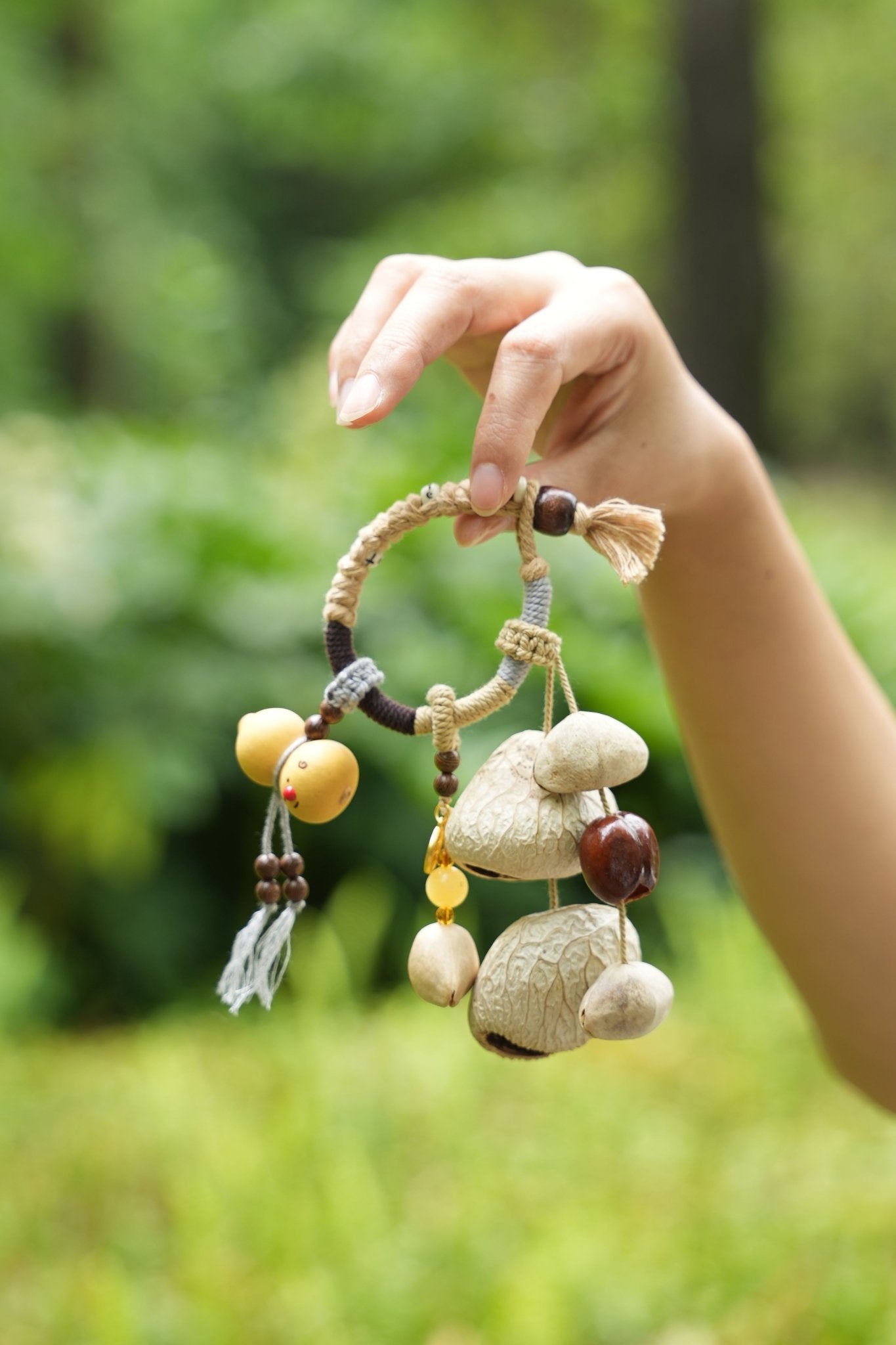"Harvest Circle" Woven Ring Gourd Charm