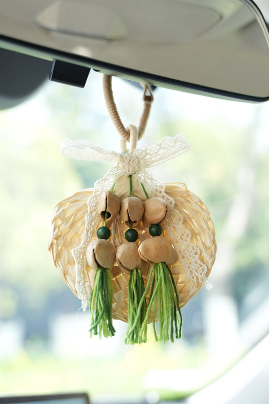 "Meadow Breeze" Woven Straw Fan Ornament