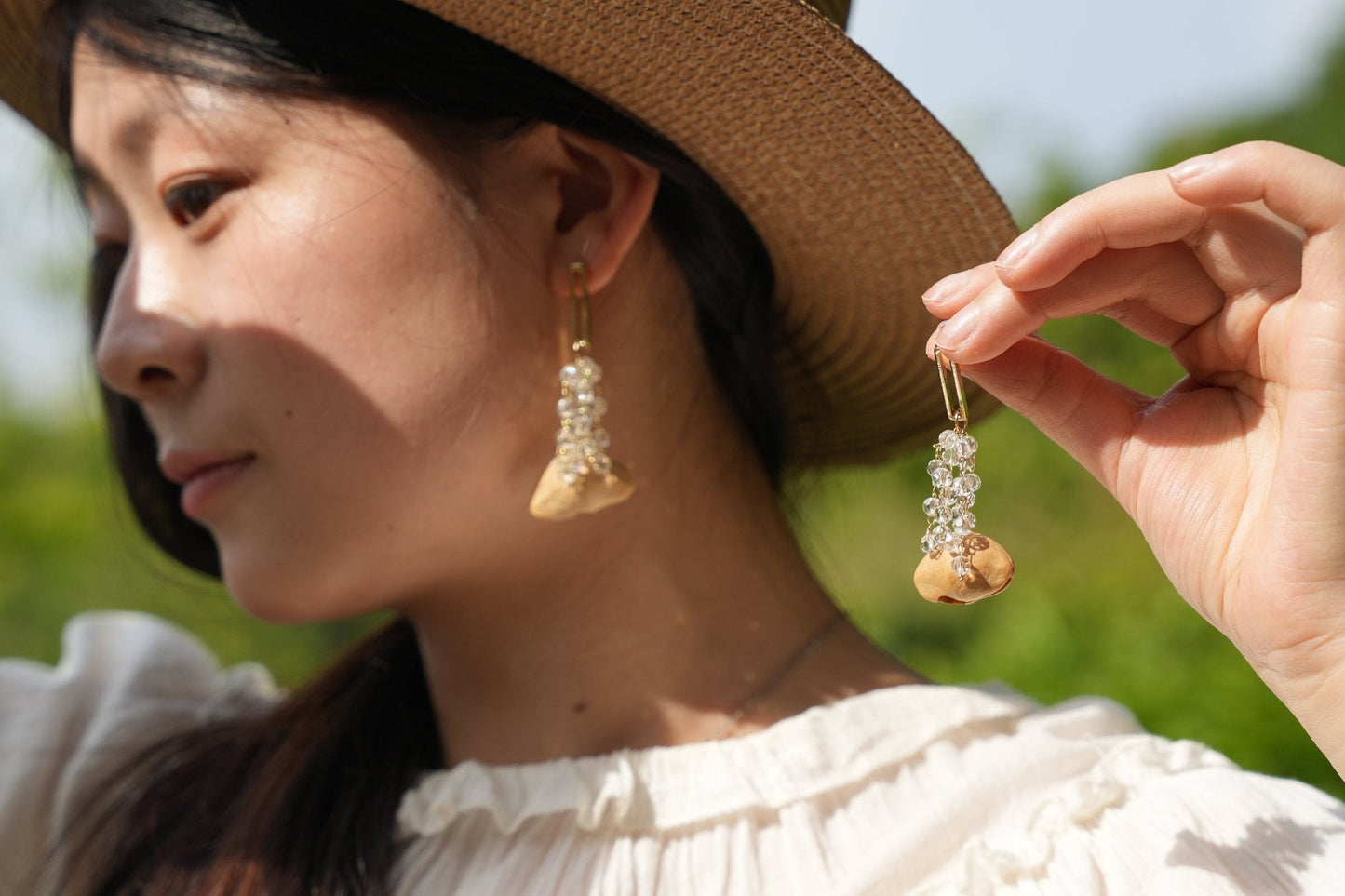 "Morning Dew" Seed Crystal Earrings