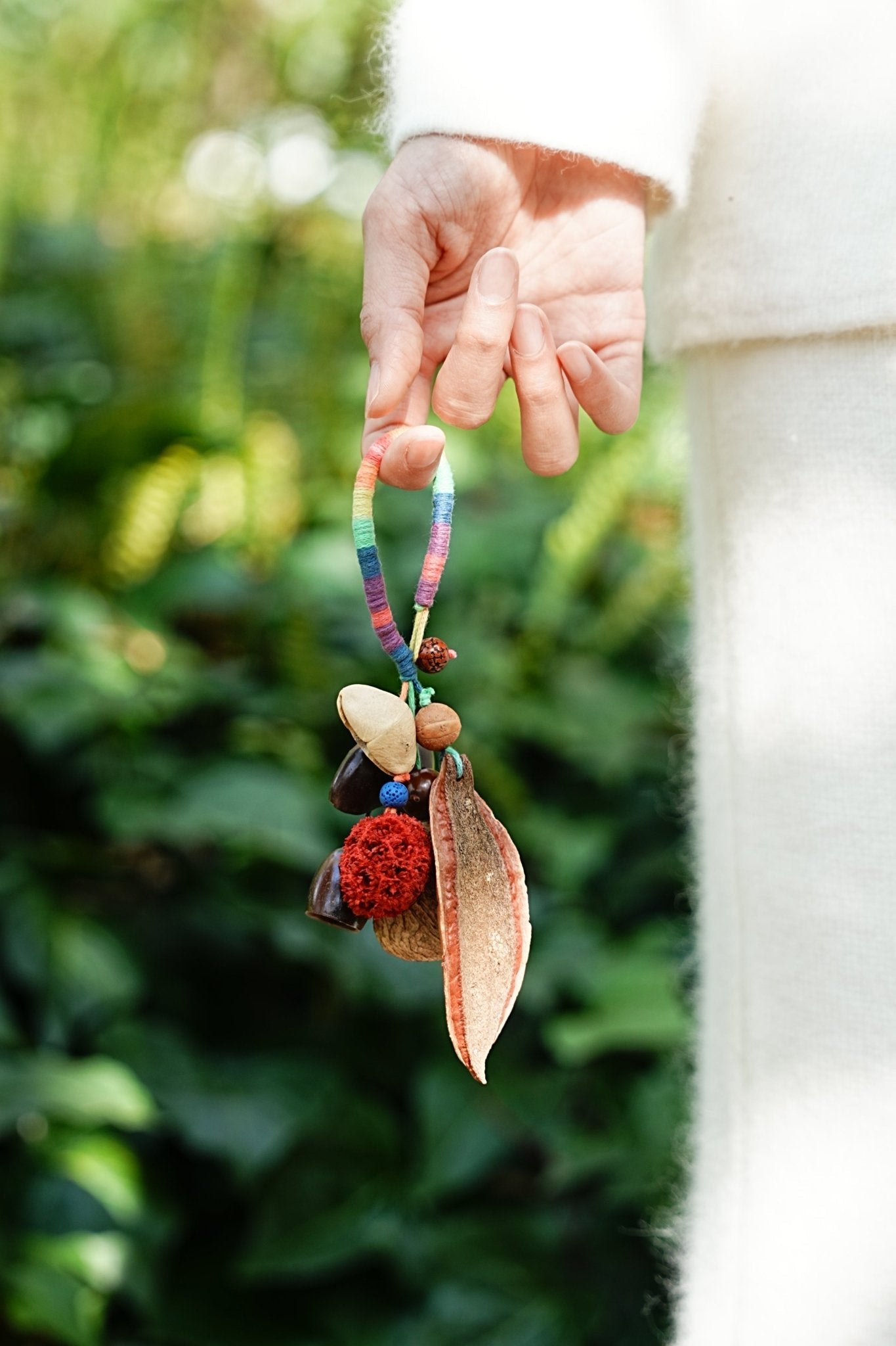 "Rainbow Seed Charm" Colorful Leaf Bag Charm