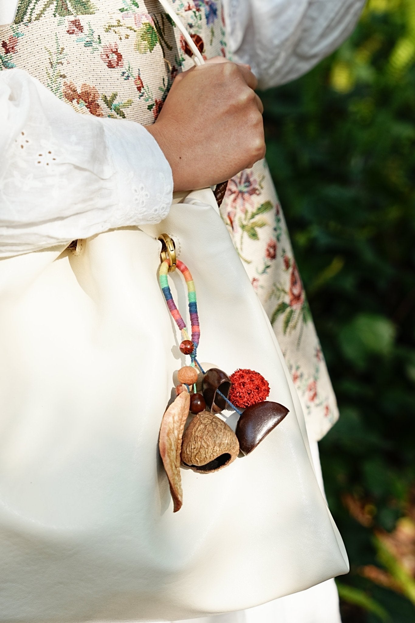 "Rainbow Seed Charm" Colorful Leaf Bag Charm
