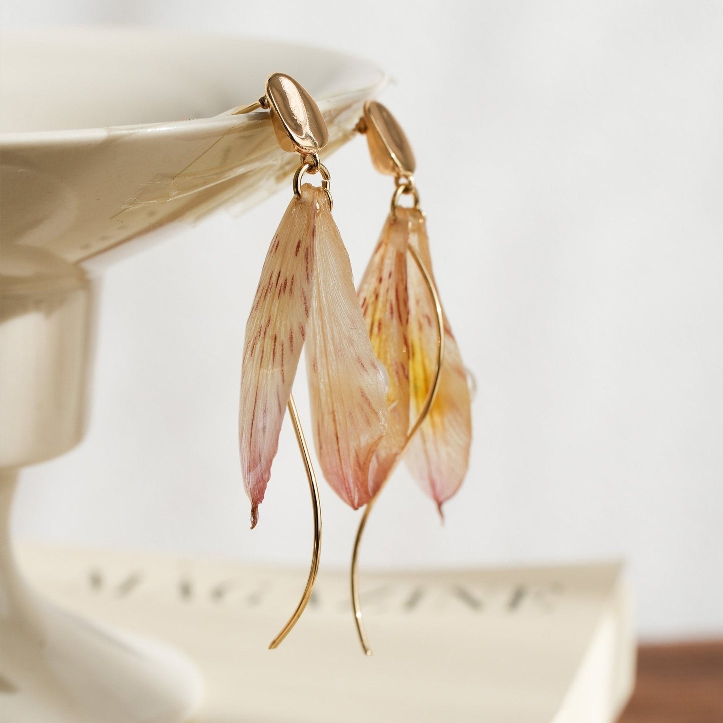 "Fairy Wings" Real Alstroemeria Earrings