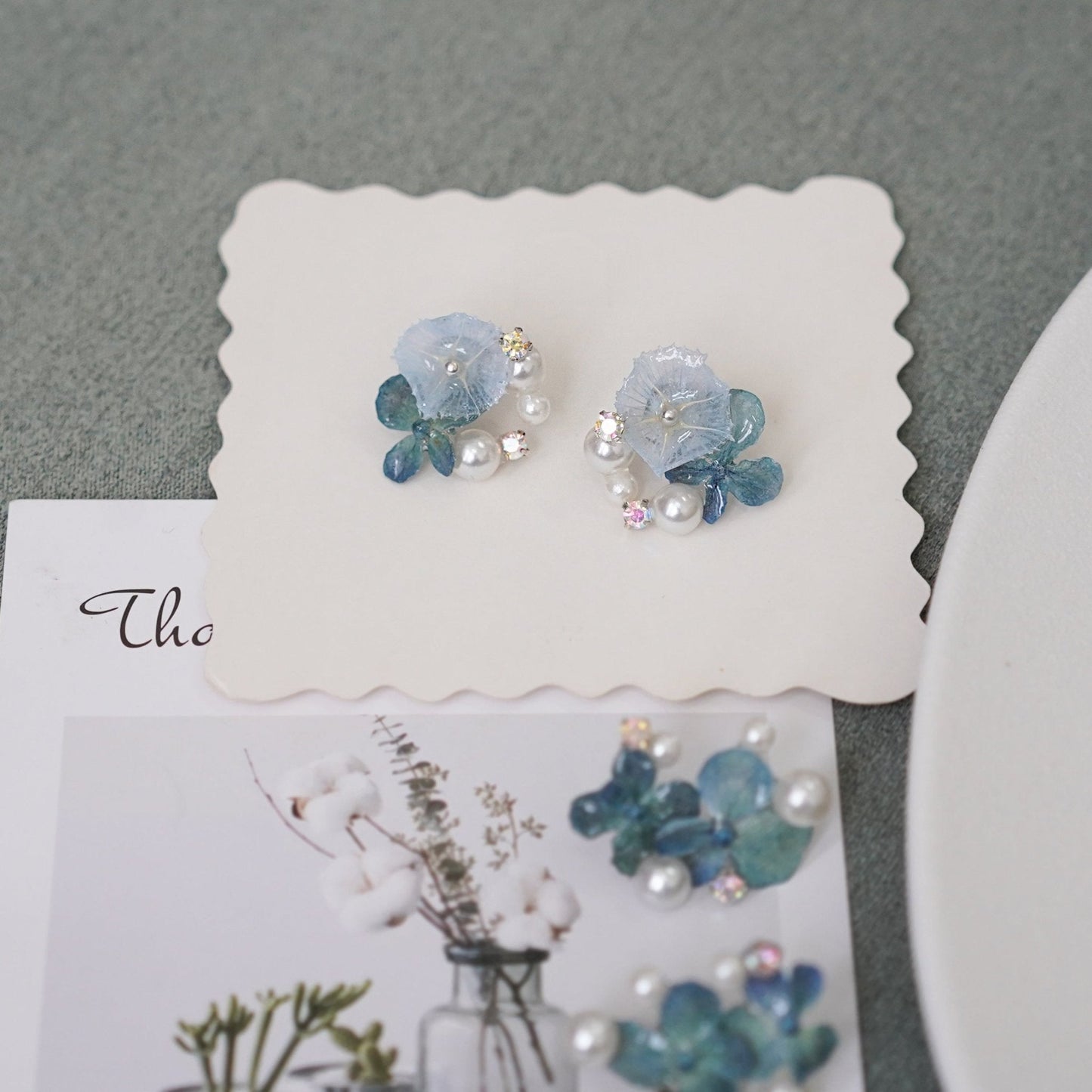 "Raindrop Waltz" Hydrangea Earrings