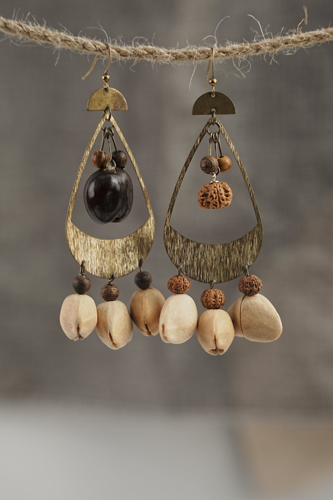"Tribal Echo" Seed Bronze Earrings