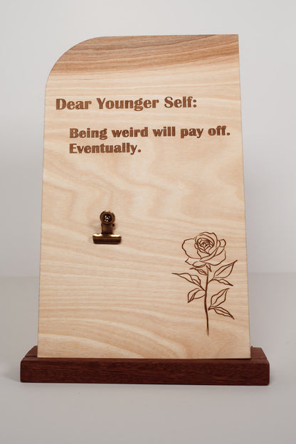 Wooden Message Board with Clip