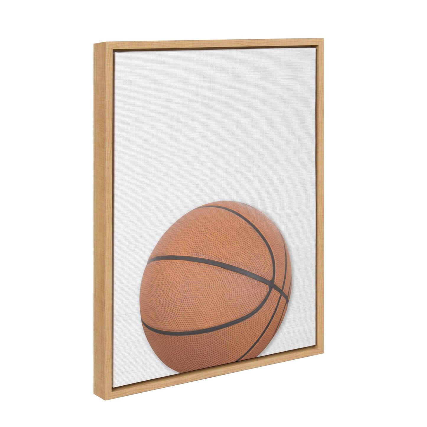 Sylvie Color Basketball Portrait Framed Canvas, Natural 18x24